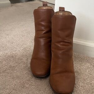 Elegant Brown Leather Ankle Boots